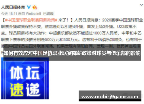 如何有效应对中国足协职业联赛降薪政策对球员与俱乐部的影响 如何有效应对中国足协职业联赛降薪政策对球员与俱乐部的影响
