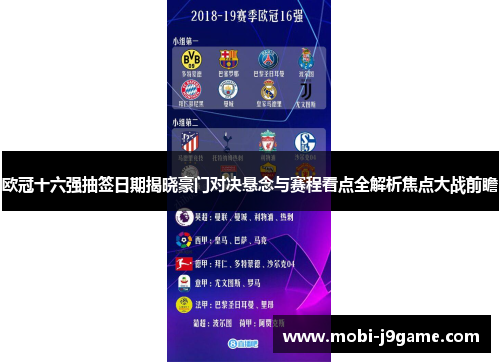 欧冠十六强抽签日期揭晓豪门对决悬念与赛程看点全解析焦点大战前瞻